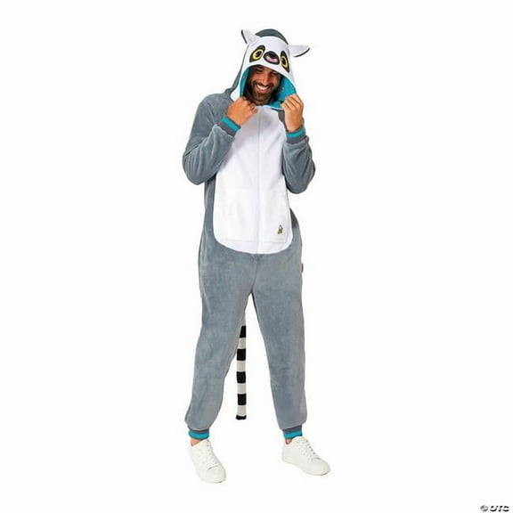 Morris Costumes OSAO1030S Lemur Hooded one piece Costume for Adults - Small