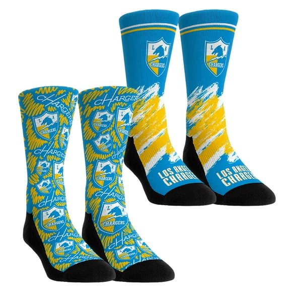 Unisex Rock Em Socks Los Angeles Chargers Throwback Two-Pack Crew Socks Set