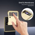 thumbnail image 4 of Allytechgroup Screen Protector Case for Samsung Galaxy Z Flip 3, Matte Slim Hinge Protection Anti-Scratch Full Body Shockproof Bumper Rugged Phone Case Cover for Galaxy Z Flip 3, Gold, 4 of 9
