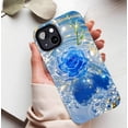 thumbnail image 5 of Sparkling Blue Rose iPhone Case Watercolor Floral Design with Glittering Detail Perfect for Elegant Women & Fashion Enthusiasts Compatible with iPhone 11/12/13/14/15/16 (Pro Max/Plus), 5 of 9