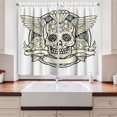 thumbnail image 2 of Ambesonne Sugar Skull Kitchen Curtains, Calavera Diamond, 55"x39", Cream Grey Black, 2 of 3