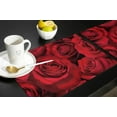 thumbnail image 6 of Placemat Valentine Rose Flower Red 4/6pcs Table Pad Mats for Dining Table Home Kitchen r Accessories Linen Coaster, 6 of 7