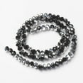 thumbnail image 2 of Electroplate Transparent Glass Beads Strands Half Silver Plated Faceted Rondelle Black 2.9~3.3x2mm Hole: 0.8mm 144~149pcs/strand 36~37cm, 2 of 2