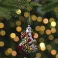 thumbnail image 2 of Northlight 4" Santa on a Rocking Horse Hanging Glass Christmas Ornament, 2 of 5