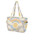 thumbnail image 2 of FORMRS Tote Bag for Women Quilted Large Capacity Travel Work Carry On Shoulder Handbag, Purple Rainbow Clouds, 2 of 7
