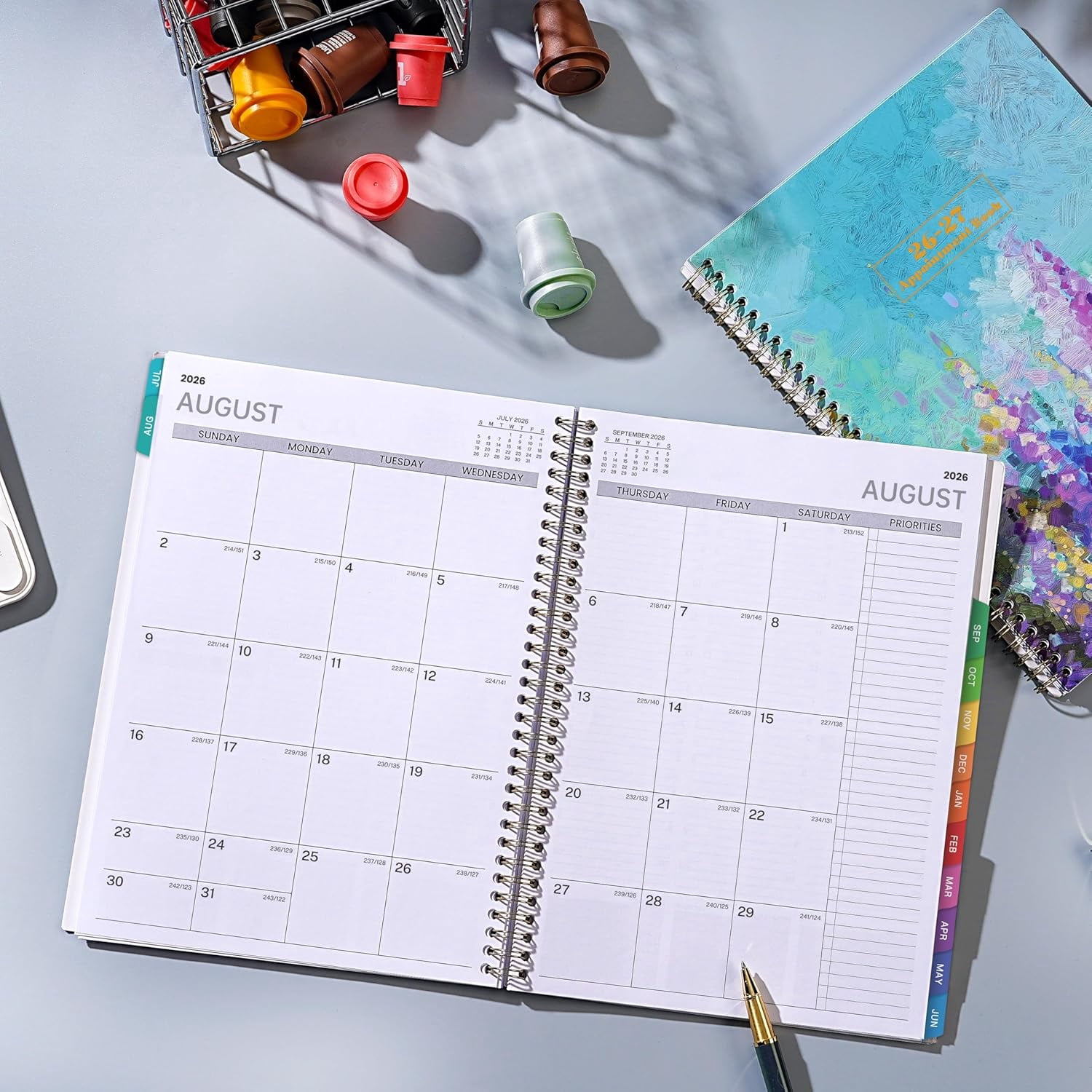 Appointment Book 2026-2027 - Weekly Appointment Book, Jul 2026 - Jun 2027, Hourly Daily Planner 26-27, 9" x 11", Planners 2026-2027 with 30-Minute Interval, Colorful Tabs, Back Pocket, Notes Pages