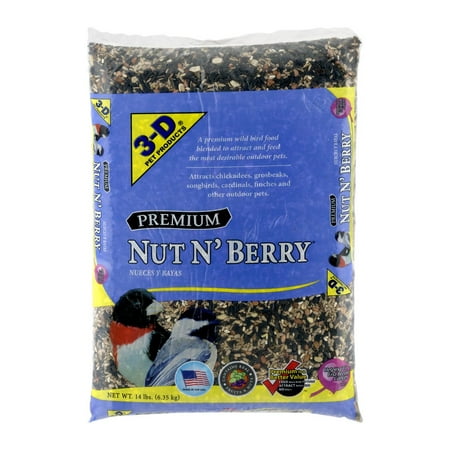 3-D Pet Products Premium Nut N' Berry Dry Wild Bird Food, 14 (Best Way To Store Bird Seed)