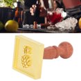 thumbnail image 1 of Ice Stamping Plate, Wooden Handle Brass Ice  Fruit Pattern  For Cold Whiskey Drink Making, 1 of 8
