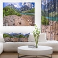 thumbnail image 1 of Blue Lake amid Mountains Panorama - Landscape Canvas Art Print, 1 of 3