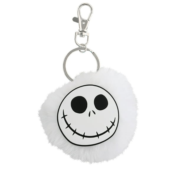 Disney -The Nightmare before Christmas, Kid's  White Pompom Key Chain