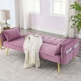 thumbnail image 2 of 72.5" Convertible Sofa Bed, Adjustable Velvet Sofa Bed - Velvet Folding Lounge Recliner - Reversible Daybed - Ideal for Bedroom with Two Pillows and Center Leg, 2 of 5