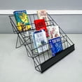 thumbnail image 2 of FixtureDisplays® 4-Tier 18.4 x 16.6 x 14.5" Wire Display Rack Literature Brochure Magazine Stand Book Tabletop Rack, 2.5" Deep Open Shelves Book Rack Signing 119361-Black, 2 of 12