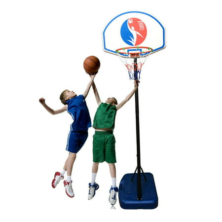 Ktaxon Basketball Goal 4.9-5.9ft Adjustable Height, Portable Kids Basketball Hoop System Stand with Net, Backboard, for Indoor / Outdoor (Best Basketball To Use Indoors)