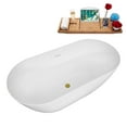 thumbnail image 4 of 59" Streamline B-244-36-BGL Soaking Freestanding Tub and Tray With Internal Drain in Brushed Gold, 4 of 10