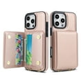 thumbnail image 6 of Wallet Case for iPhone 12 Pro Max, with Wrist Strap and Shoulder Strap, RFID Blocking Card Slots, Classic Kickstand Magnetic Flip PU Leather Phone Case Cover for iPhone 12 Pro Max, Rosegold, 6 of 8