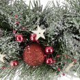 thumbnail image 4 of Northlight Ornaments, Pine Needles and Stars Frosted Small Artificial Christmas Half Wreath - 13.75", 4 of 5