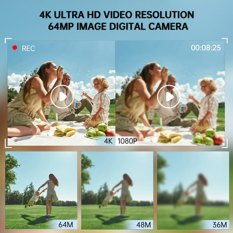 Froura 4K Digital Camera, 64MP, Dual-Screen Vlogging Camera, 18X