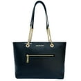 thumbnail image 1 of Michael Kors Jet Set Medium Front Pocket Chain Top Zip Tote Black Pebbled Leather, 1 of 1
