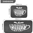 thumbnail image 4 of Washable Kitchen Rugs Set 2 Piece Coffee Cup on Black Anti Fatigue Floor Mats Bathroom Carpet, 27"x19" and 47"x19", 4 of 6