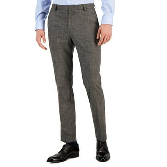 tommy hilfiger men's modern-fit th flex stretch plaid dress pants Tommy Hilfiger Men's Brown Modern-Fit Stretch Plaid Dress Pants Size 30W 32L