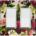 thumbnail image 1 of Metal Light Switch Plate Outlet Cover Rose Red White Wallpaper ROS021, 1 of 13