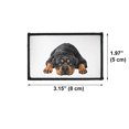 thumbnail image 2 of WIRESTER 2 Pcs 3.15" Rectangle Logo Sew Ironed On Badge Embroidery Applique Patch With Black Border for Hats, Jackets, Shirts, Vests and Jeans - Rottweiler Dog Lying Down Looking Up, 2 of 7