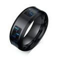 thumbnail image 6 of 316L Stainless Steel Gold Black Silver Band 8MM Mens Carbon Fiber Ring Size 7-12, 6 of 8