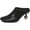 Black, variant on Women's Leather Closed Square Toe Metal Heel Mules Comfortable Slip On Low Heel Sandals Fashion Work Dress Pumps