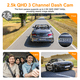 thumbnail image 2 of 3 Canales Dash Cam, Parte Delantera Trasera 4K/2.5K+1440P 3.16" Full HD con Wi-Fi y Tarjeta de 64GB Grabadora de Tablero de Automóvil Pantalla IPS, Visión Nocturna Gran Angular, Sensor G, Estacionamiento las 24 Horas, Grabación en Bucle, 2 of 7