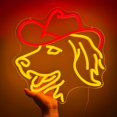 thumbnail image 1 of Letrero de neón ZLOOREE Golden Retriever con sombrero de vaquero LED, 1 of 8