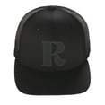 thumbnail image 2 of Daxton Baseball Trucker Hat 3D Capital Alphabet Letters Structured Mid Profile Cap, Monotone Black Hat, Black Letter R, 2 of 2
