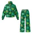 thumbnail image 7 of Renewold St. Patrick's Day Women Comfiest Holiday Outfits Long Sleeve Sweatshirts High Waisted Drawstring Pants Lounge Sets for Womens 2 Piece Outfit, Green Shamrock Heart Pint, XL, 7 of 7