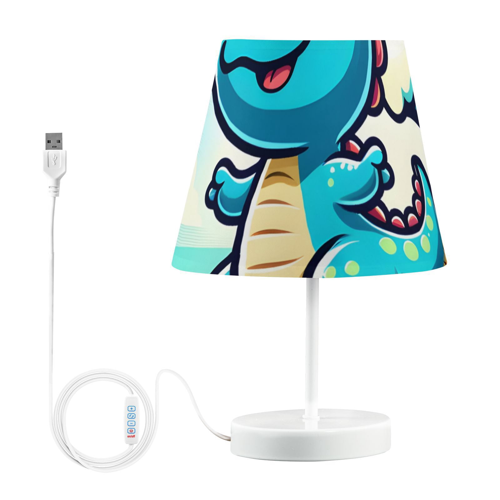 Cartoon Dinosaur Surf LED Desk Lamp Table Lamp USB Bedside Nightstand Small Lamp for Bedroom Living Room Kids Room