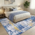 thumbnail image 2 of KoshiMe Area Rug 8'x10', Washable Non-Slip Modern Neutral Abstract Rugs for Living Room, Soft Stain Resistant Low Pile Carpet for Dining Room Office, Blue Gold, 2 of 9