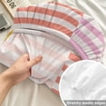 thumbnail image 4 of Twin Sze Fitted Sheet Set - Colorful Stripe 2 Piece Bedding Sets 16" Deep Pocket Fitted Sheet with 1 Pillowcase, Modern Pink Red Yellow Vertical Striped Brushed Microfiber Hotel Luxury Bed Sheets, 4 of 9