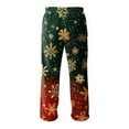 thumbnail image 4 of Fabrcox Christmas Men's Flannel Pj Pants Straight Leg Elastic Waist Christmas Tree Xmas Casual Trendy Cozy Christmas Sleepwear Bottoms Army Green XL, 4 of 5
