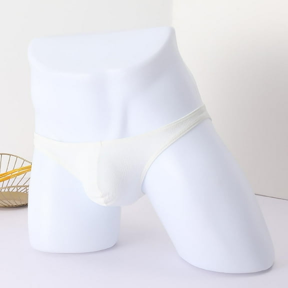 Yaoyar Mens Ice Silk Ultra Sheer Summer Briefs Transparent Underwear with Lightweight Comfort Fabric Underwear,White,3XL