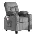 thumbnail image 3 of Pipleo Kids Recliner Chairs for Toddlers, Toddlers Recliner Chair with Cup Holder, Footrest, Side Pockets, Ergonomic Adjustable Velvet Kids Lounge Chair, Comfortable Recliner Chair for Boys Girls, 3 of 8