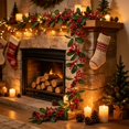 thumbnail image 2 of Aurorax Christmas Wreaths for Front Door,Christmas Garland 5.9ft Rustic Berries Garland for Fireplace Wall Porch, 2 of 6