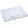 thumbnail image 1 of CPDD 9X6.5 Inch Rectangle White Paper Doilies for Birthday Party Wedding Tableware Decoration,Pack of 200 S1, 1 of 7