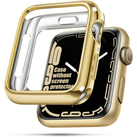 38mm Cover Environmental Soft Flexible TPU Anti-Scratch Lightweight Protective 38mm Iwatch Case Compatible with Apple Watch Series 8/7 Series 6/SE/5/4 Series 3/2/1 - Gold