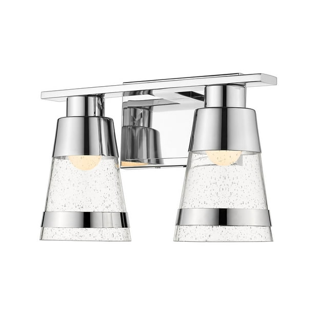 Bathroom Vanity 2 Light Fixtures With Chrome Finish Steel Material LED