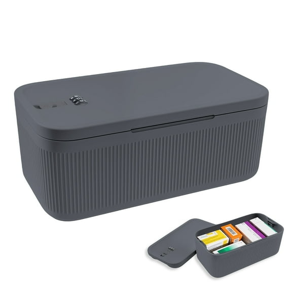 Medication Lock Box 9.4*515*3.54in Versatile Safe Small Lockable Storage Box Portable Food Refrigerator Container for Your Home Usage