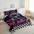 thumbnail image 3 of Manfei Teens Motorcycle Bedding Sets Twin with Comforter, Planet Outer Space Comforter Sets Twin Size, Modern Sports Reversible Down Comforter, Ultra Soft Room Decor, 2pcs, 3 of 8