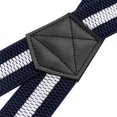 thumbnail image 3 of Buyless Fashion Heavy Duty 2 Pack Suspenders for Men - 48" Adjustable Straps 1 1/2" - X Back with Strong Hooks - 5146-2-Navy-White, 3 of 7