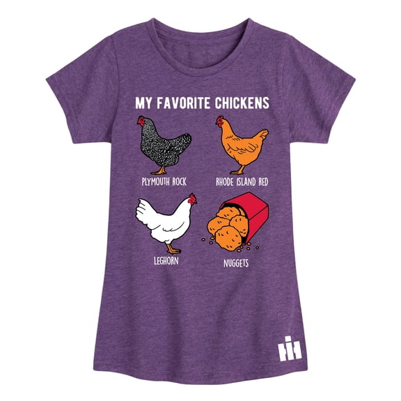 Case IH - My Favorite Chicken Types - Toddler Girls Short Sleeve Graphic T-Shirt