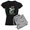 With Gray Camo Pant, variant on CafePress - Card Shark Women's Dark Pajamas - Women's Short Sleeve Print T-Shirt and Pants Dark Cotton Pajama Set
