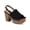 Black Micro, variant on Womens Rayaell Faux Suede Studded Platform Sandals