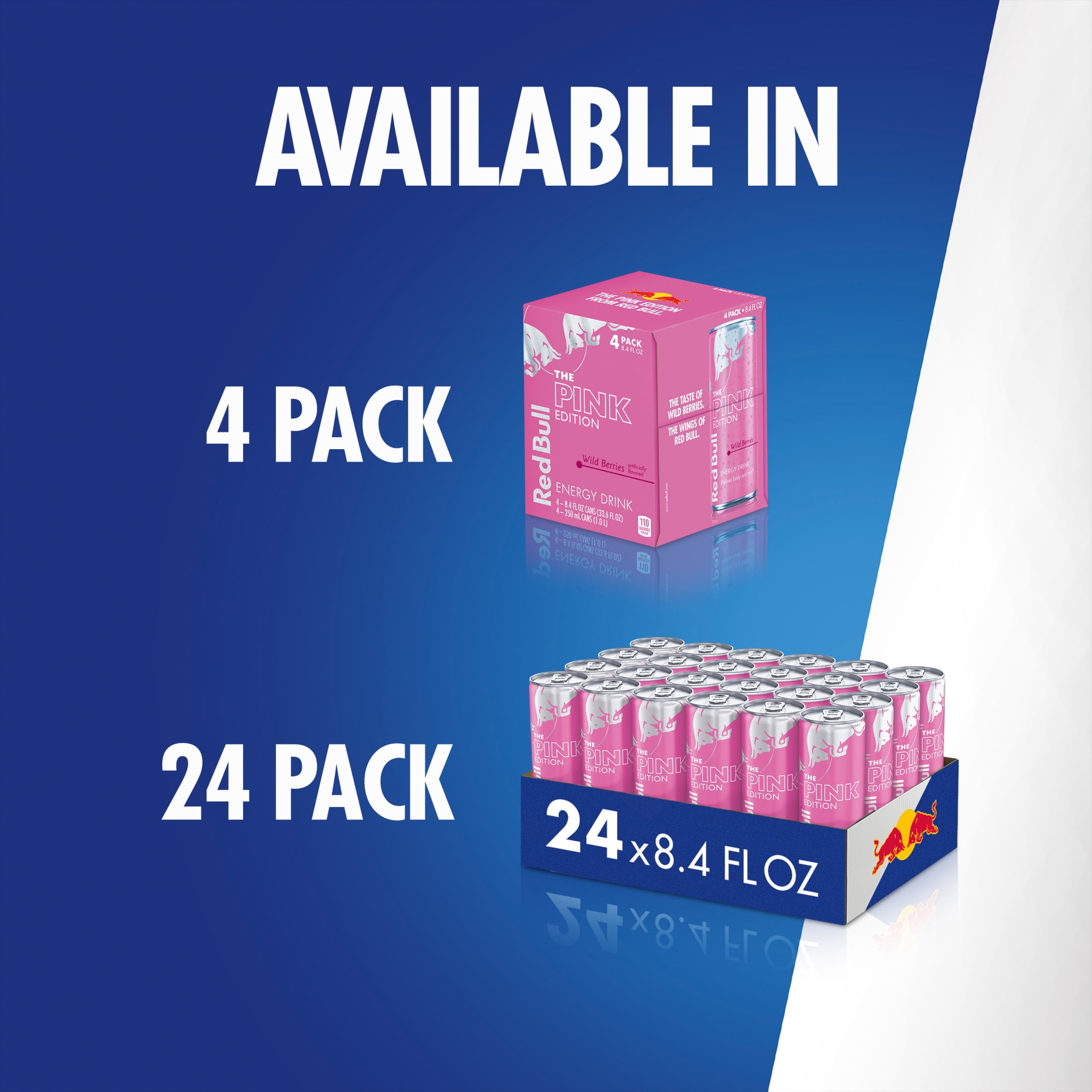 Red Bull Pink Edition Energy Drink, Wild Berries, 8.4 fl. oz., 6 x 4 Cans, Pack of 24 Cans