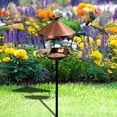 thumbnail image 7 of Standing Bird Feeder Tray, 7.8" Stainless Steel Large Platform Bird Feeder Mesh Seed Tray with Heavy Duty Stand Birds Feeder Pole for Outside Wild Birds in Garden Backyard, 7 of 7